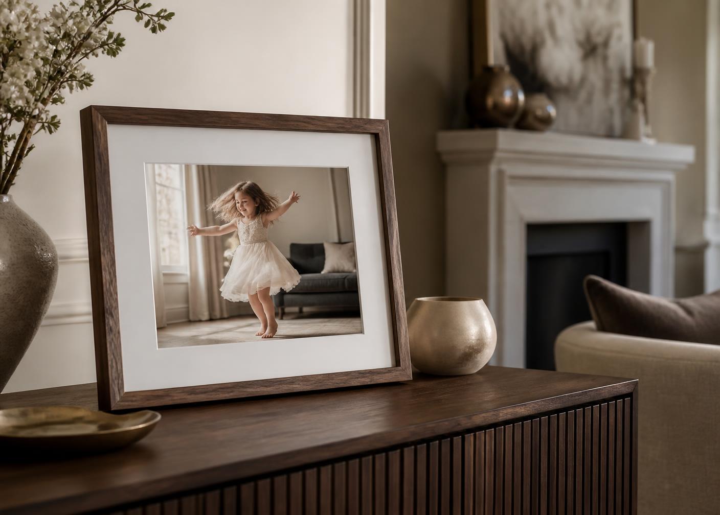 A Magic Photo displayed in a customer-chosen frame at home