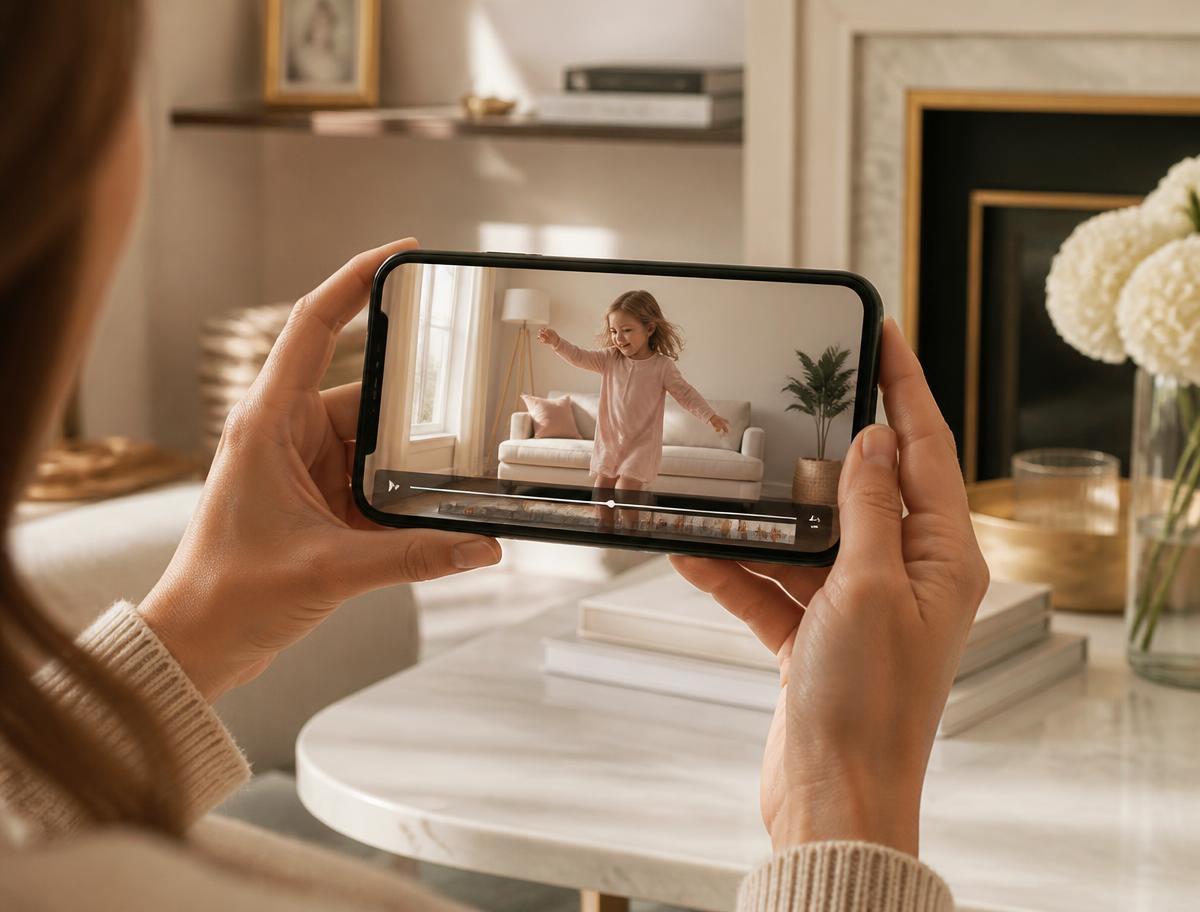 Choosing a still from a home video on a phone